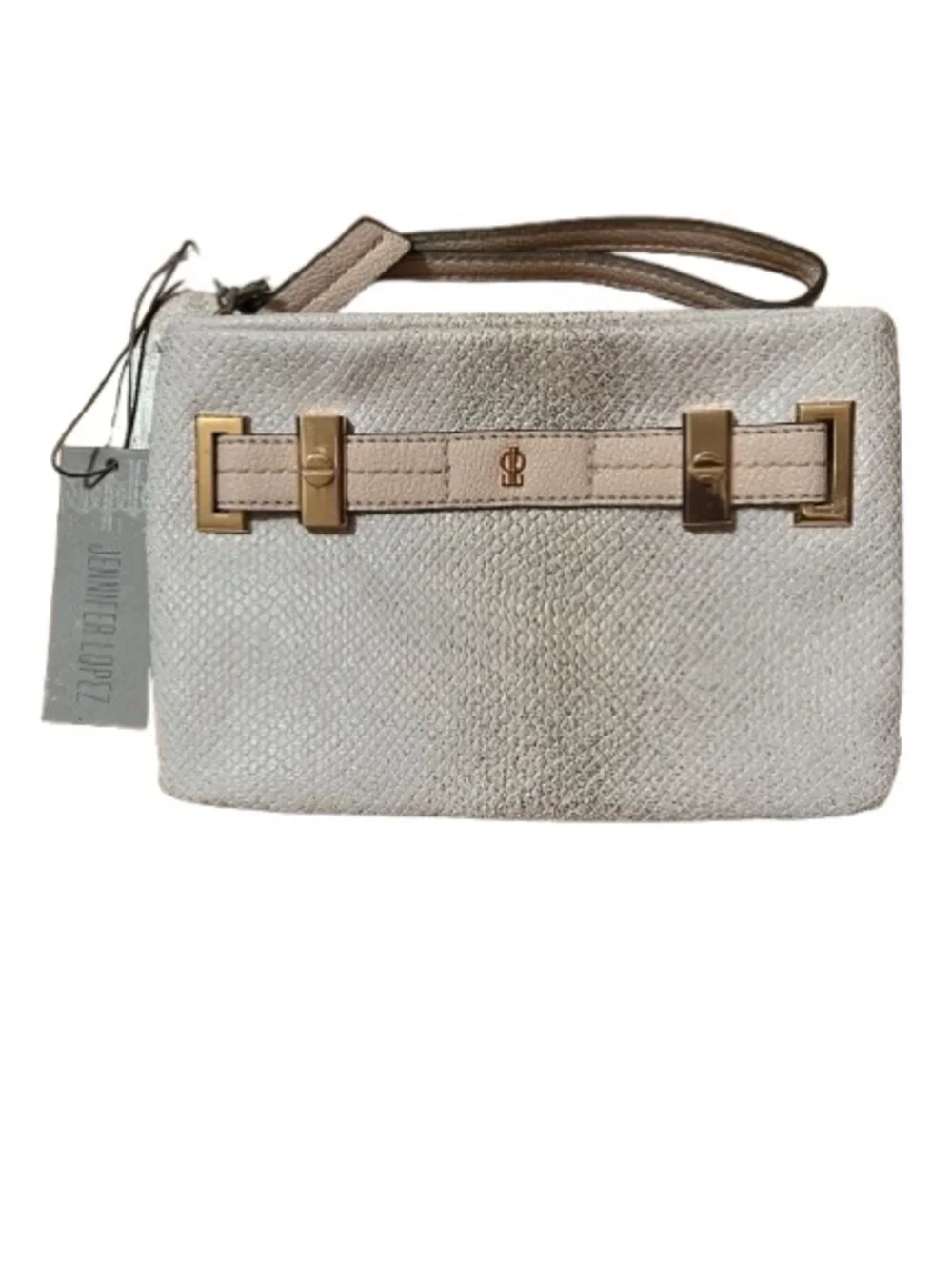 NWT Jennifer Lopez Petal Metallic Kylie Wristlet Clutch
